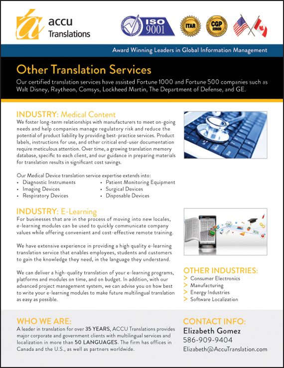 Accu Translations - Defense Flyer (Back)
