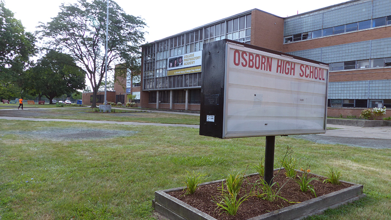 Osborn-Front Of School-Cleaned Up