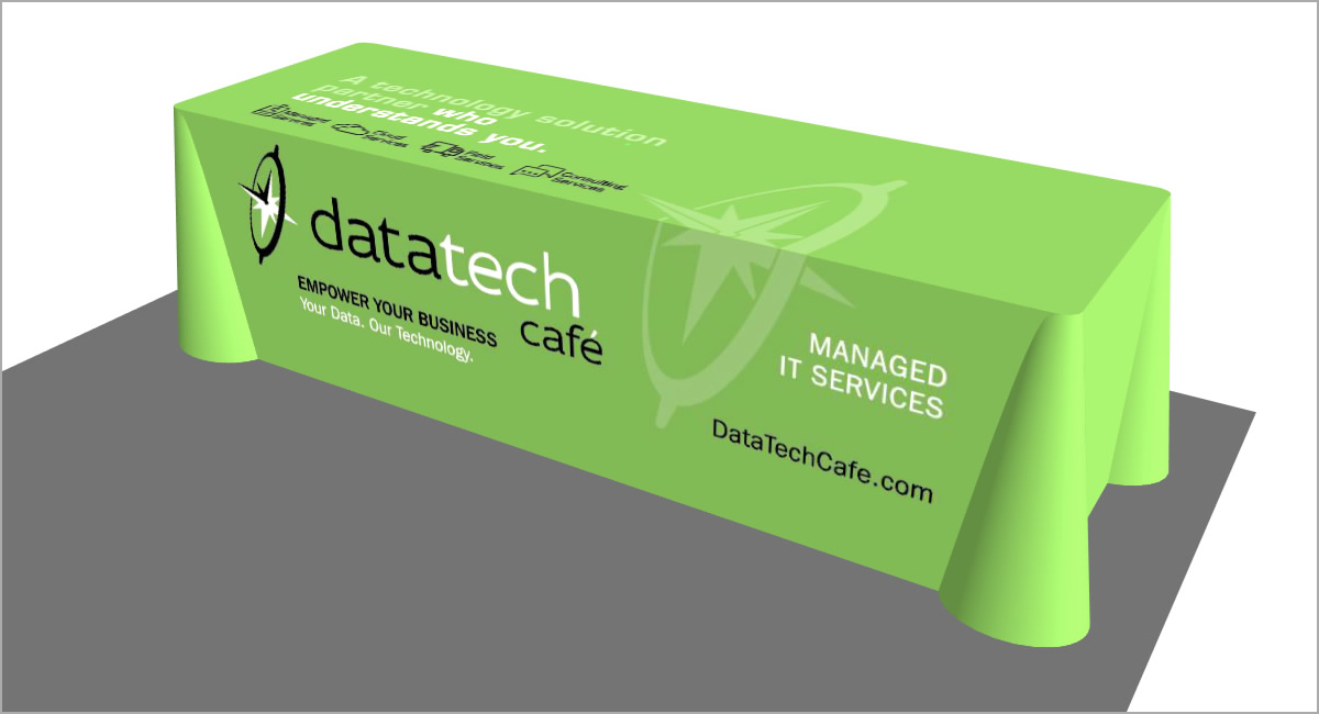 Data Tech Cafe-8ft-Tablecover-Green Bkg