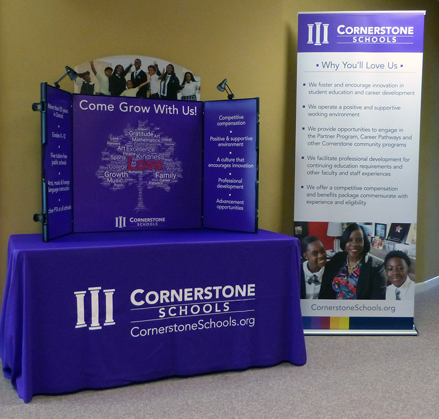 Cornerstone Charter Schools-Tabletop Display-Table Cover-Bannerstand