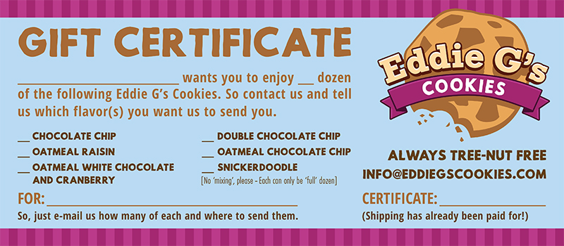 Eddie G's Cookies-Gift Certificate