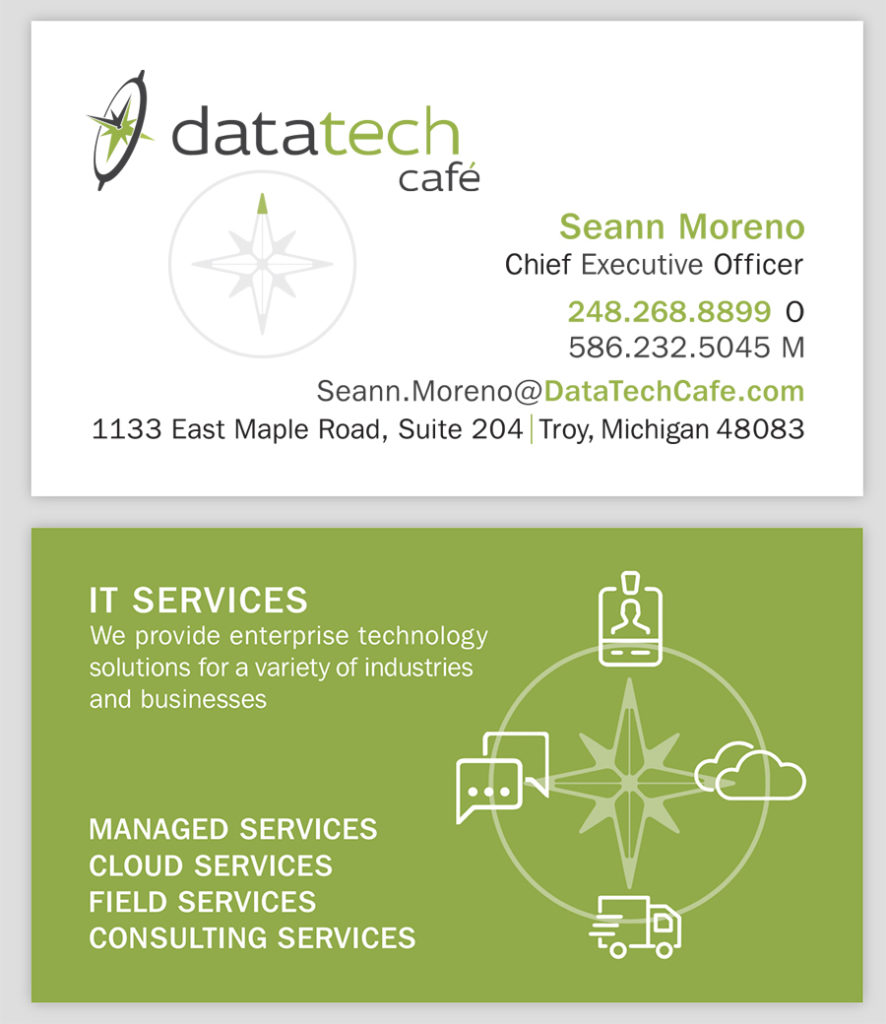 Visual Impact Systems Produces New Business Cards for Data Tech Café