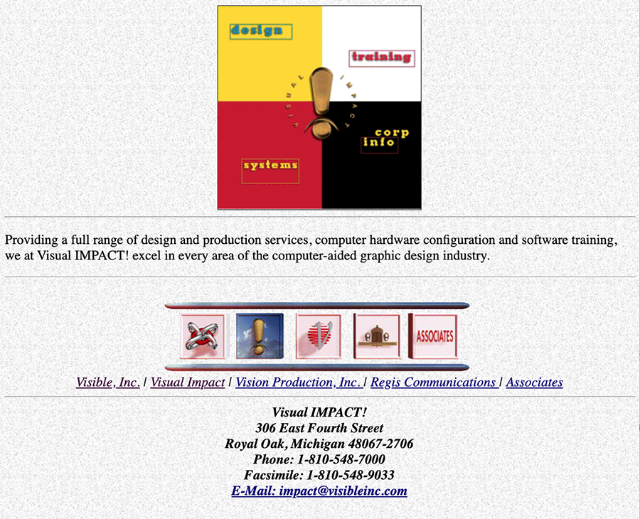 Visual Impact Systems-First Website-June 1993